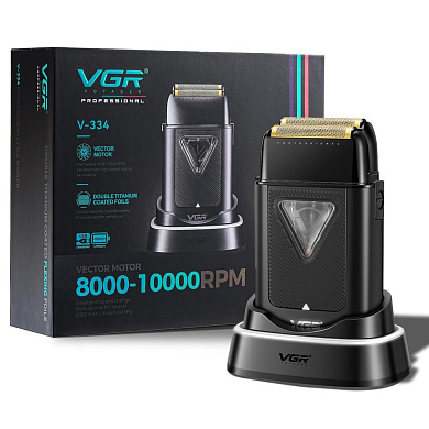 электробритва vgr v-334 шейвер, двойное лезвие, 8000-10000 rpm, led display, оптом, купить