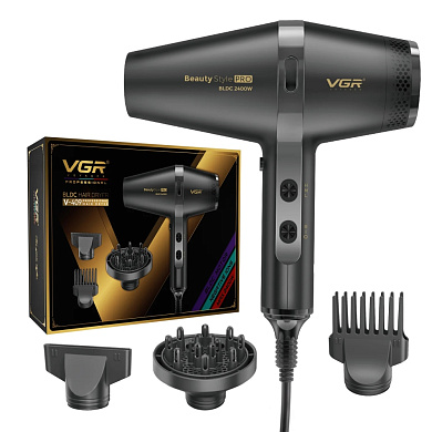 фен профессиональный vgr v-409, 3 уровня обдува, 3 уровня температуры, 2400w, оптом, купить