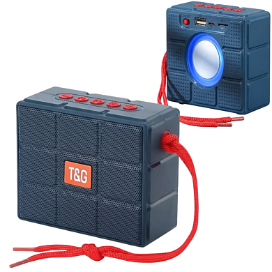 bluetooth-колонка tg311с rgb подсветкой, speakerphone, радио, blue, оптом, купить