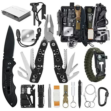 туристический набор инструментов для выживания 15 в 1 sos-15b, оптом, купить
