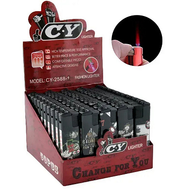 зажигалка с фонариком (турбо пламя) казино 2588-2, оптом, купить