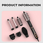 Фен-стайлер IPARAH 7 в 1 P-510B BLACK, 7 насадок, 3 режима, 4 режима температуры, 105000 RPM, 1400W