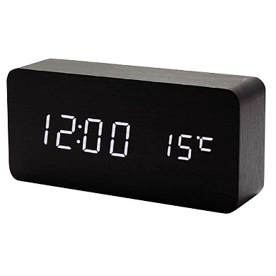 часы сетевые vst-862-6 белые, (корпус черный) температура, usb, оптом, купить