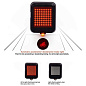 Велофонарь AQY-0100 с автоматическим указанием поворотов (red+yellow) + лазер, waterproof, ЗУ microUSB, Li-Ion аккум.