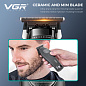 Тример VGR V-880T BLACK, EXTERNAL ROTOR MOTOR, MIM BLADE, 4 насадки, док-станція