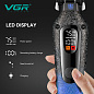 Триммер VGR V-879T BLUE, 4 насадки, 7500 RPM, 1500 mAh, LED display