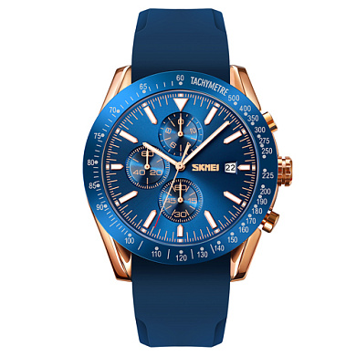 часы наручные 9253prgbu skmei, rose gold/blue-silicone strap, оптом, купить