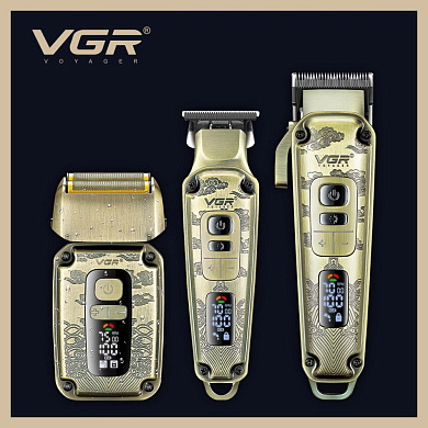комплект vgr 3 в 1 v-642 аккумуляторная машинка для стрижки (clipper), триммер и электробритва (шейвер), оптом, купить