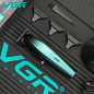 Триммер VGR V-992 GREEN, 9000 RPM, 2000 mAh, 3 насадки, LED display