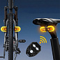 Велофонарь FY-1825 STOP (yellow), Li-Ion аккум., с указанием поворотов, ЗУ microUSB, Box