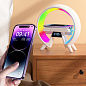 Light Sound Machine XM-X63, RGB ночник, часы, беспроводная зарядка,  Bluetooth колонка