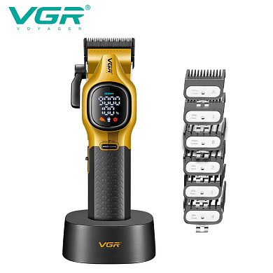 аккумуляторная машинка для стрижки (clipper) vgr v-886c gold, led display, 9000rpm, оптом, купить
