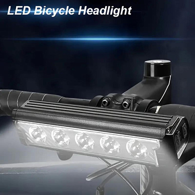 велофара мощная fy-339b-5led(white+yellow), waterproof, li-ion аккум., зу type-c, оптом, купить