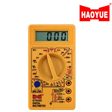 мультиметр haoyue dt830d yellow, 1.5v*2 aaa, щупы, оптом, купить