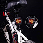 Велофонарь AQY-0100 с автоматическим указанием поворотов (Red+Yellow) + лазер, Waterproof, ЗУ microUSB, Li-Ion аккум.