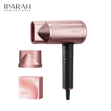 профессиональный фен iparah p-300p pink, 2 уровня обдува, 3 уровня температуры, 1500w-1600w, эфирное масло, оптом, купить